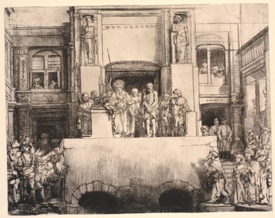 Cristo presentato al popolo: grande lastra oblungo da Rembrandt van Rijn