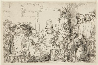 Cristo seduto mentre discute con i dottori da Rembrandt van Rijn