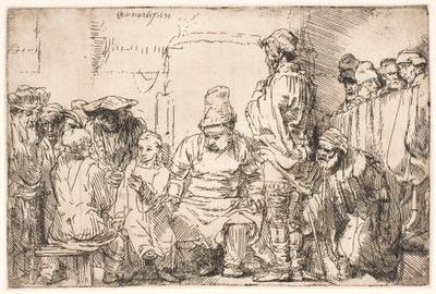 Cristo seduto mentre discute con i dottori da Rembrandt van Rijn