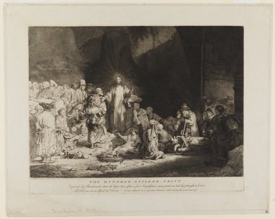 Cristo circondato dai malati, mentre accoglie i bambini piccoli da Rembrandt van Rijn