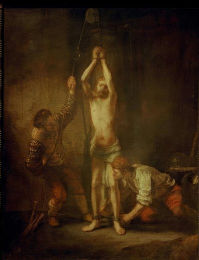 Cristo alla colonna della flagellazione da Rembrandt van Rijn