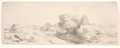 Contre-épreuve di “Paesaggio con il lattaio” da Rembrandt van Rijn