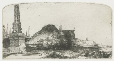 Casetta e paletto di confine sulla Spaarndammerdijk (“L’Obelisco”) da Rembrandt van Rijn