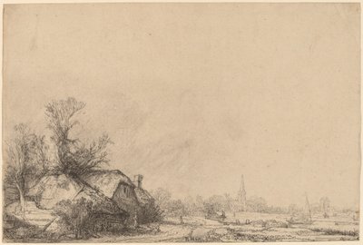 Cottage accanto a un Canale da Rembrandt van Rijn