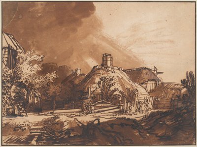 Cottage sotto un cielo tempestoso da Rembrandt van Rijn