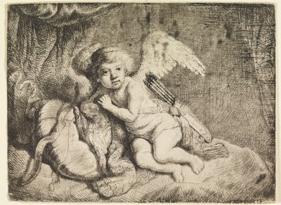 Cupido a riposo, da un dipinto precedentemente attribuito a Rembrandt da Rembrandt van Rijn