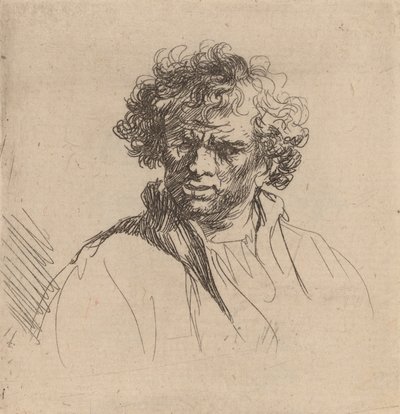 Uomo ricciuto con bocca storta da Rembrandt van Rijn