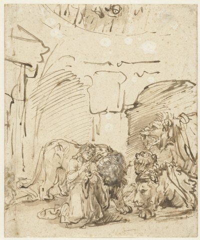 Daniele nella fossa dei leoni da Rembrandt van Rijn