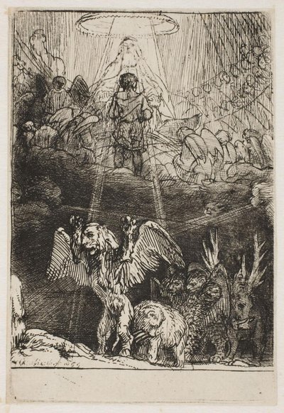 La visione delle quattro bestie di Daniele da Rembrandt van Rijn