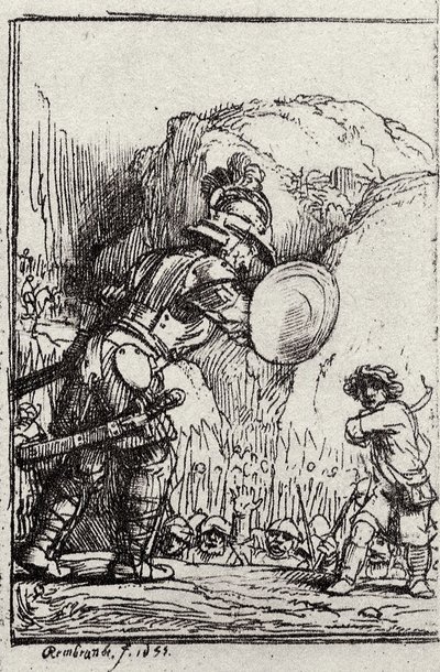 Davide e Golia. Illustrazione per Piedra gloriosa di Menasseh ben Israel da Rembrandt van Rijn