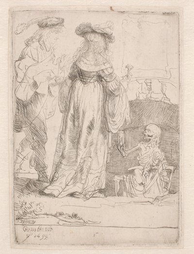 La giovane coppia e la morte da Rembrandt van Rijn