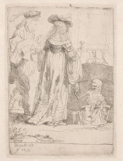 La giovane coppia e la morte da Rembrandt van Rijn