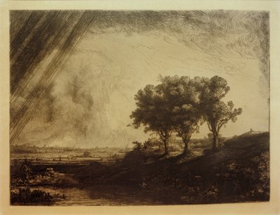 Il paesaggio con i tre alberi da Rembrandt van Rijn