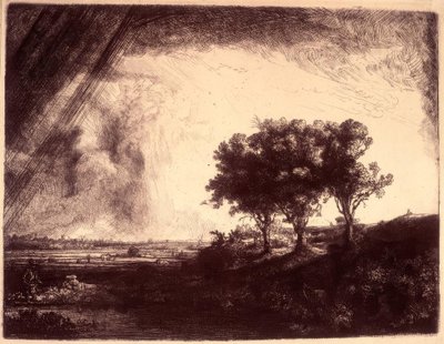 Il paesaggio con i tre alberi da Rembrandt van Rijn