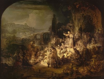 La predica di Giovanni Battista da Rembrandt van Rijn