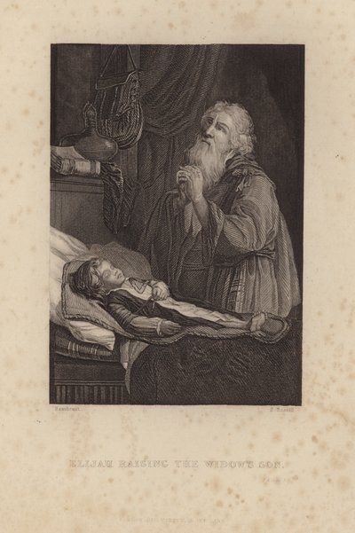 Elia che risuscita il figlio della vedova da Rembrandt van Rijn