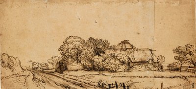 Edifici Agricoli lungo una Strada da Rembrandt van Rijn