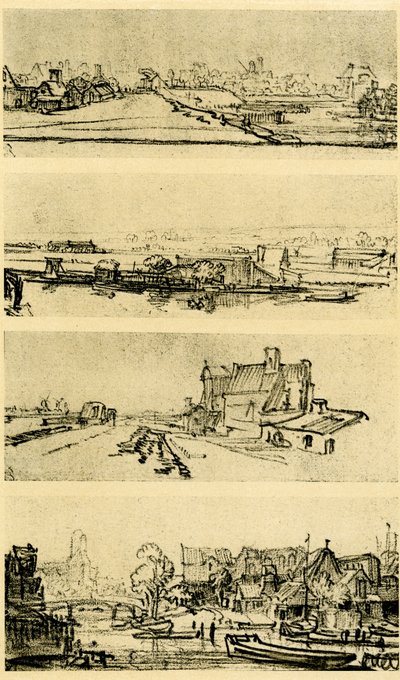 Quattro studi di paesaggio da Rembrandt van Rijn