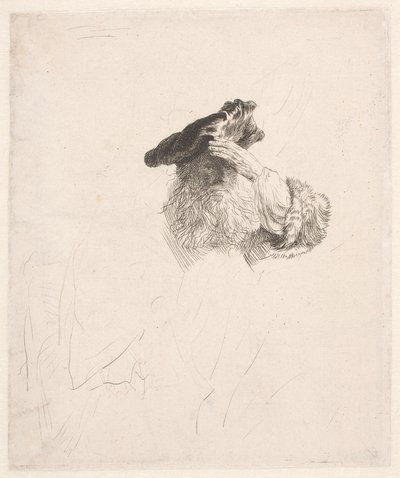 Vecchio che si ripara gli occhi con la mano da Rembrandt van Rijn