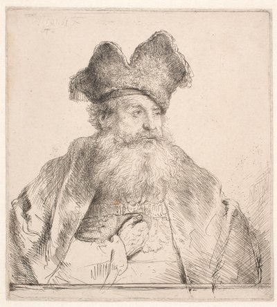 Vecchio con cappello di pelliccia da Rembrandt van Rijn