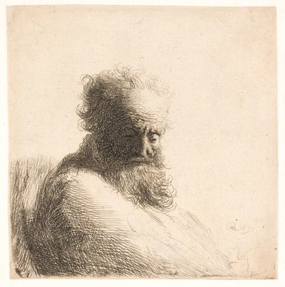 Vecchio, uomo barbuto. Busto da Rembrandt van Rijn