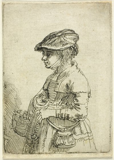 Ragazza con un cesto da Rembrandt van Rijn