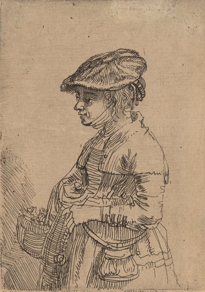 Ragazza con un cesto, c. 1642 da Rembrandt van Rijn