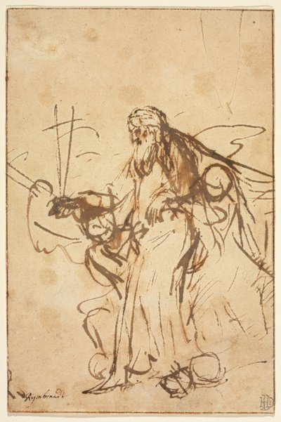 Dio Padre sostenuto dagli angeli da Rembrandt van Rijn