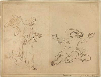 Agar seduta alla fontana da Rembrandt van Rijn