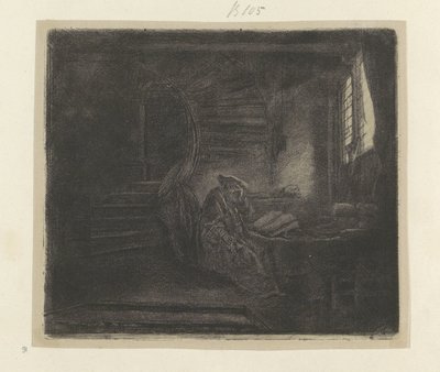 San Girolamo in uno studio oscuro da Rembrandt van Rijn