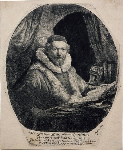 Jan Uytenbogaert, Predicatore dei Rimostranti da Rembrandt van Rijn
