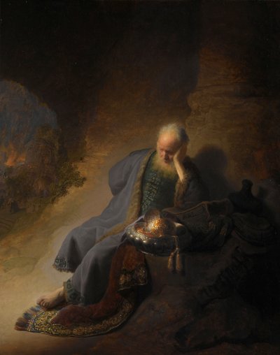 Geremia lamenta la distruzione di Gerusalemme da Rembrandt van Rijn