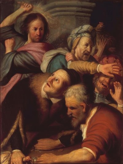 Gesù scaccia i cambiavalute dal tempio da Rembrandt van Rijn