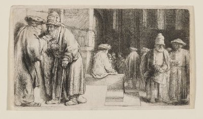 Ebrei in una sinagoga da Rembrandt van Rijn