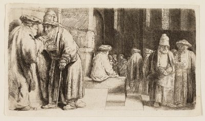 Ebrei nella sinagoga da Rembrandt van Rijn