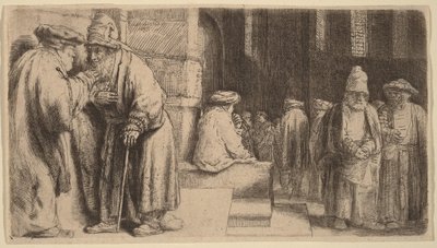 Gli ebrei nella sinagoga da Rembrandt van Rijn