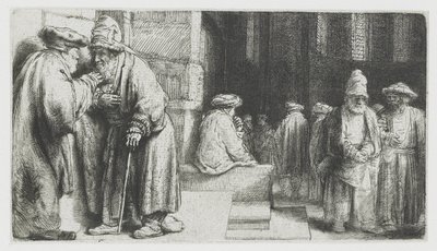 Ebrei nella sinagoga da Rembrandt van Rijn