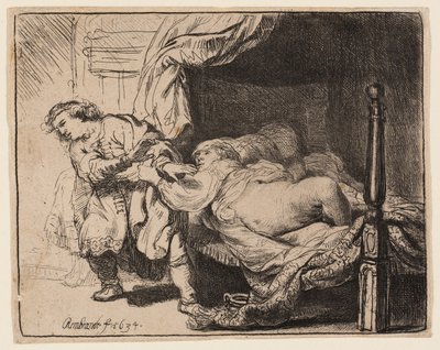 Giuseppe e la moglie di Potifar da Rembrandt van Rijn
