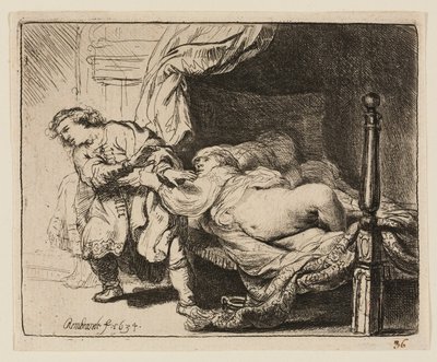 Giuseppe e la moglie di Potifar da Rembrandt van Rijn