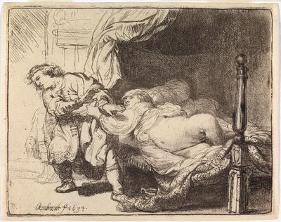 Giuseppe e la moglie di Potifar da Rembrandt van Rijn