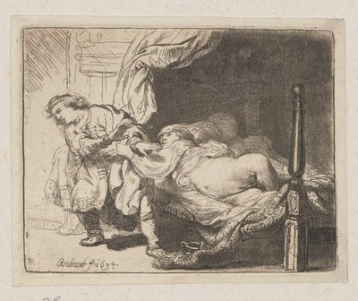Giuseppe e la moglie di Putifar (Potifar) da Rembrandt van Rijn
