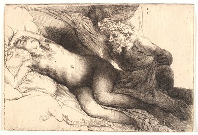 Giove e Antiope: la lastra più grande da Rembrandt van Rijn