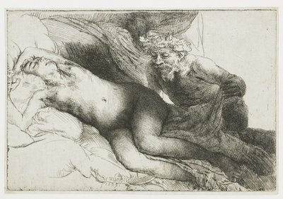 Jupiter and Antiope: the larger plate da Rembrandt van Rijn