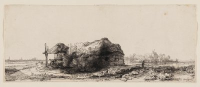 Paesaggio con cottage e fienile: Oblungo da Rembrandt van Rijn