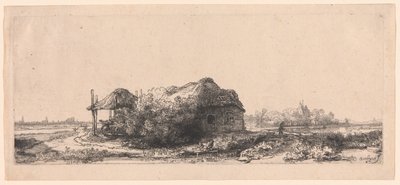 Paesaggio con cottage e fienile: Oblungo da Rembrandt van Rijn