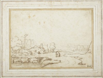 Paesaggio con una parte di uno stagno da Rembrandt van Rijn