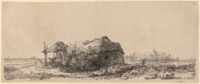 Paesaggio con cottage e fienile: Oblungo da Rembrandt van Rijn