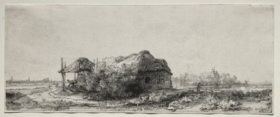 Paesaggio con un Cottage e un Fienile: Oblungo da Rembrandt van Rijn