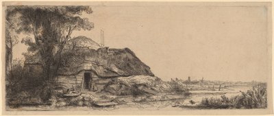 Paesaggio con cottage e grande albero da Rembrandt van Rijn