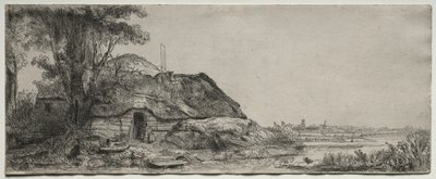 Paesaggio con un cottage e un grande albero da Rembrandt van Rijn